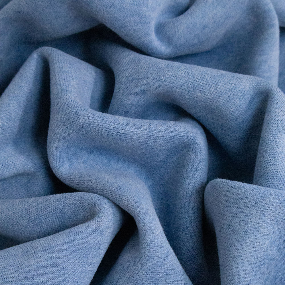 Aspen Brushed Sweatshirt Knit 300gsm - Denim (no rib match)
