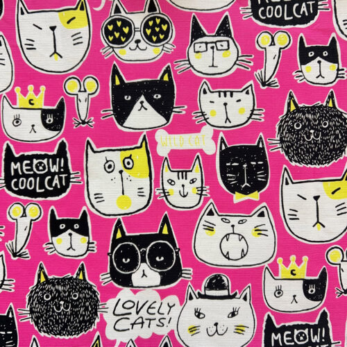 Printed Canvas - Meow Pink