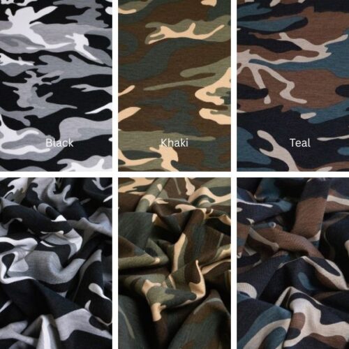 Camo T-Shirt Knit - Teal - Image 2