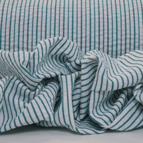 Cotton Seersucker Stripe 148cm - Emerald