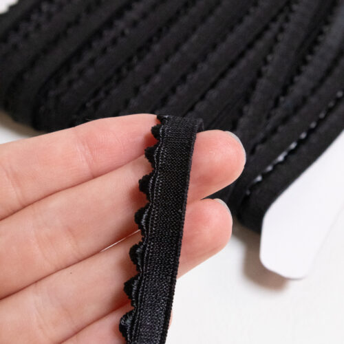 11mm Picot Elastic - Black