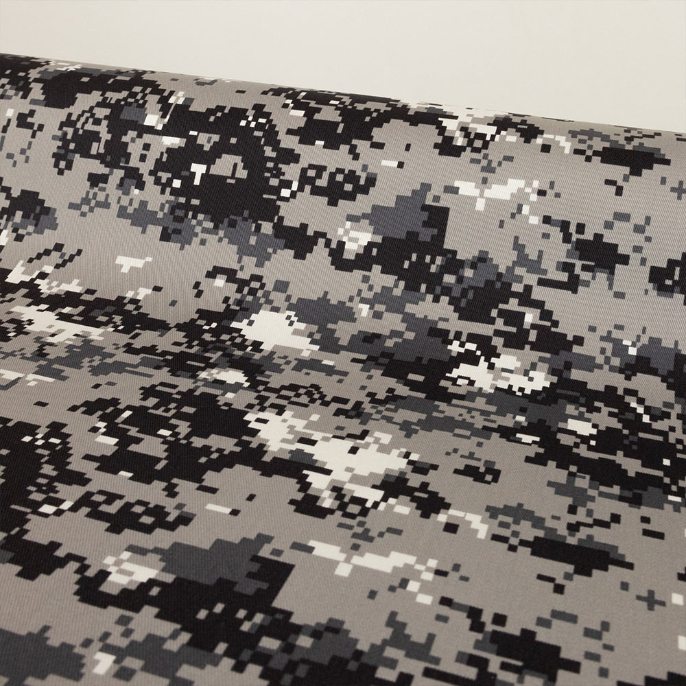 Printed Cotton Drill Deadstock 148cm - Digital Camo Grey - Image 2