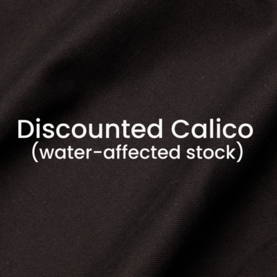 20mtr x Discounted Black Calico - 150cm (water-affected stock)