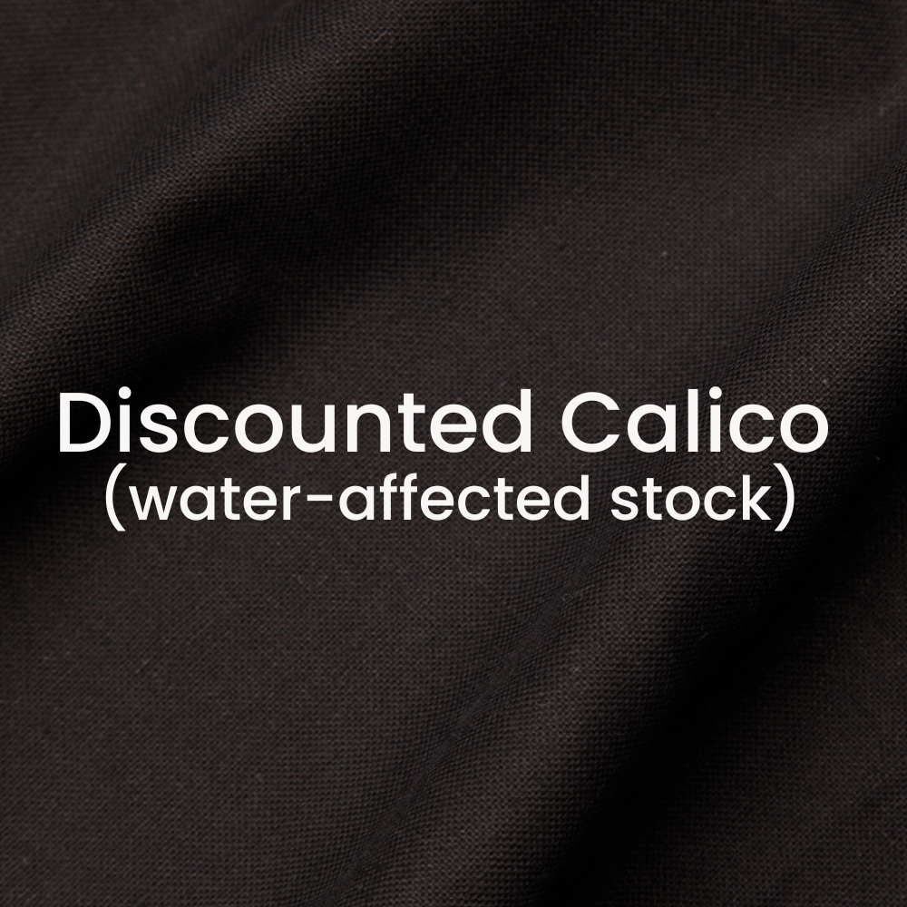 20mtr x Discounted Black Calico - 150cm (water-affected stock)