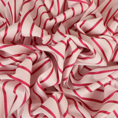 Cotton Poly Candy Stripe Deadstock - Pink & White