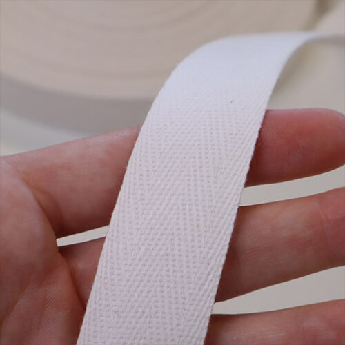 25mm Cotton Twill Tape - 50m roll (Natural, White or Black)