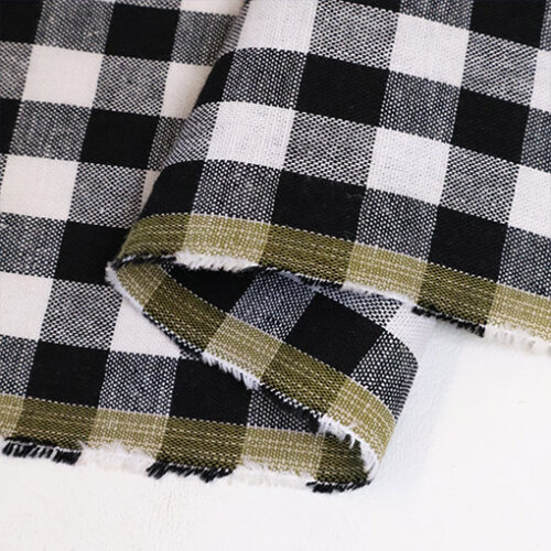 Linen Cotton Gingham 140cm - Black & White