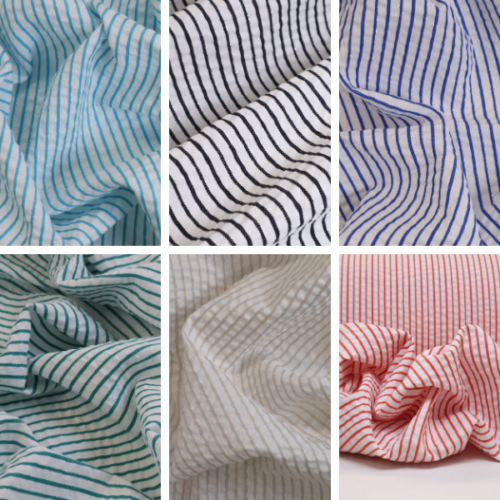 Cotton Seersucker Stripe 148cm - Various Colours - Image 2