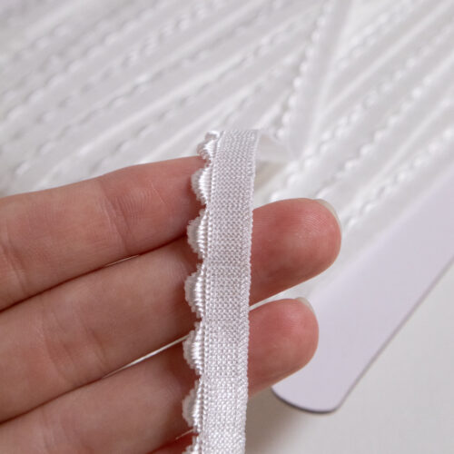 11mm Picot Elastic - White