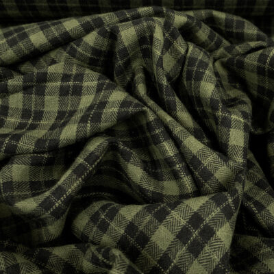 Plaid Cotton Flannel - Green & Black